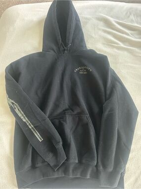 Von Dutch Black Hoodie with Gray Sleeve Graphic